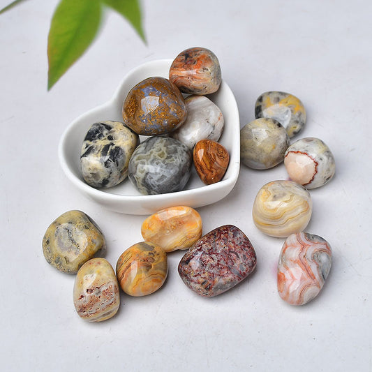 2-3cm crazy lace agate tumbles 1kg
