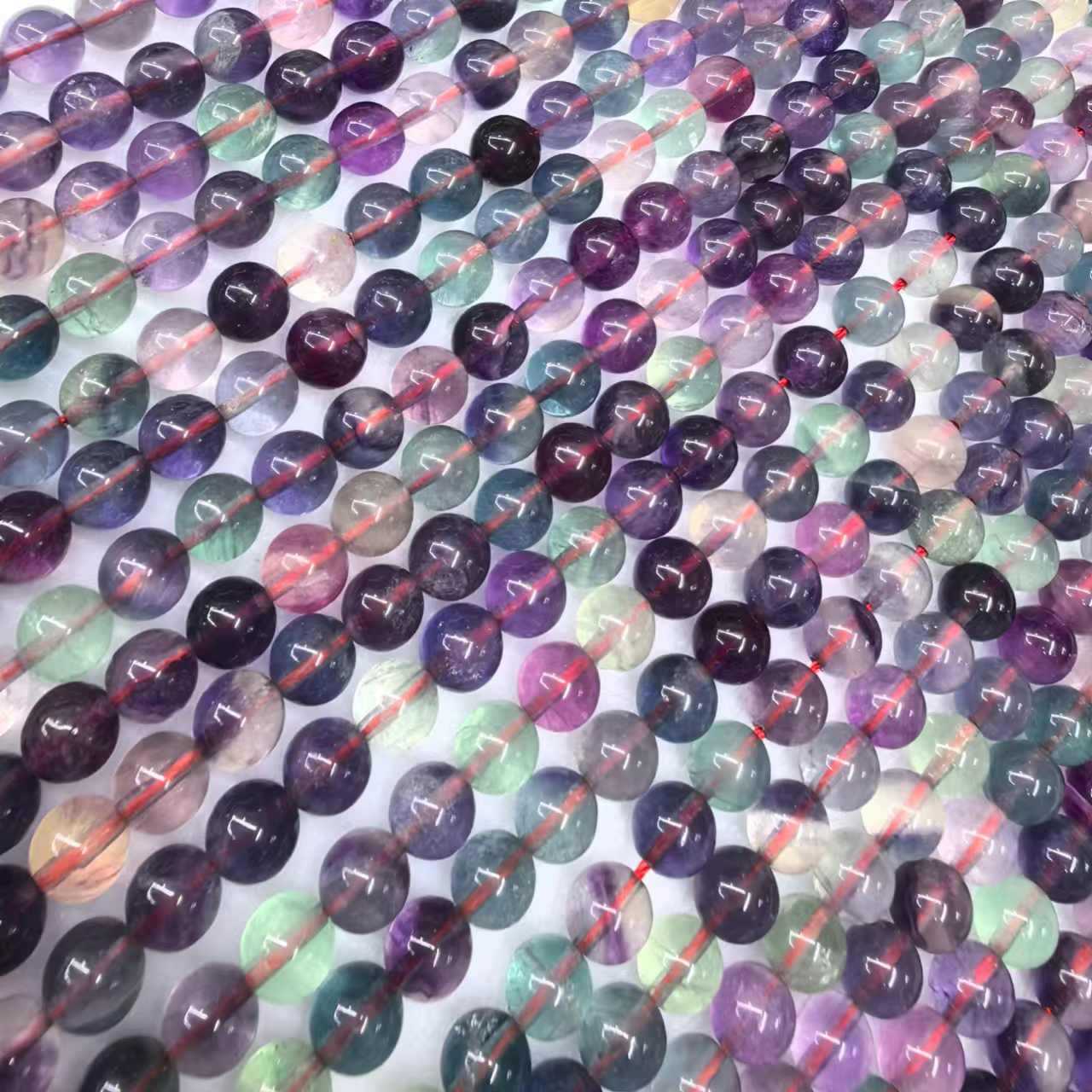 8mm rainbow fluorite beads