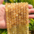 8mm golden rutilated quartz beads