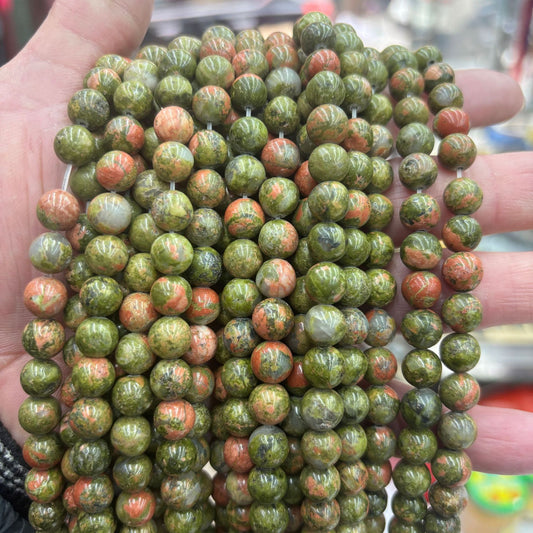 8mm unakite beads