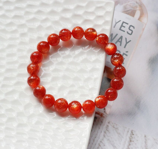 8mm oregon sunstone bracelet