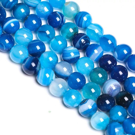 8/10mm blue agate beads