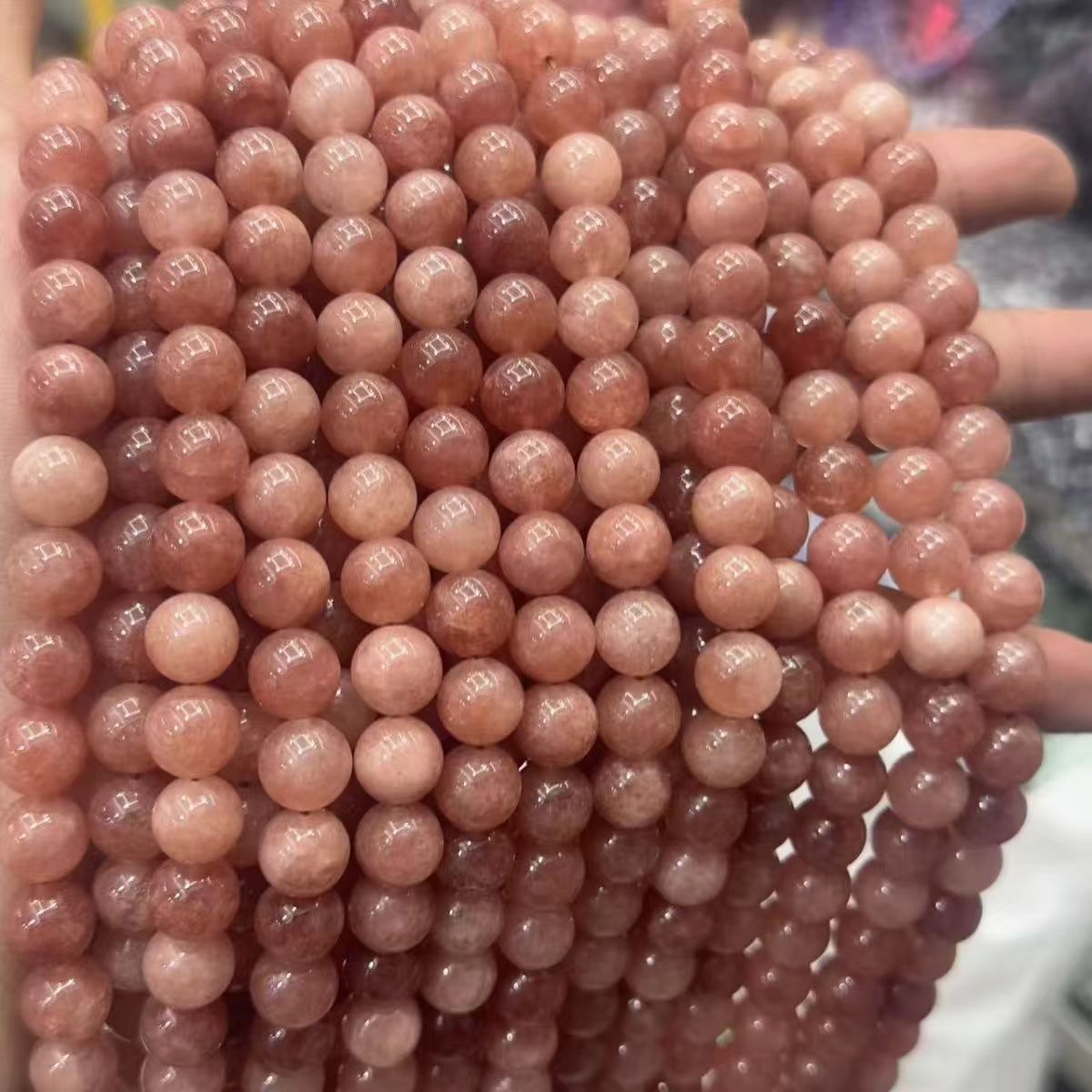 8mm pink moonstone beads