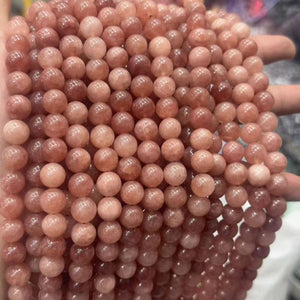 8mm pink moonstone beads