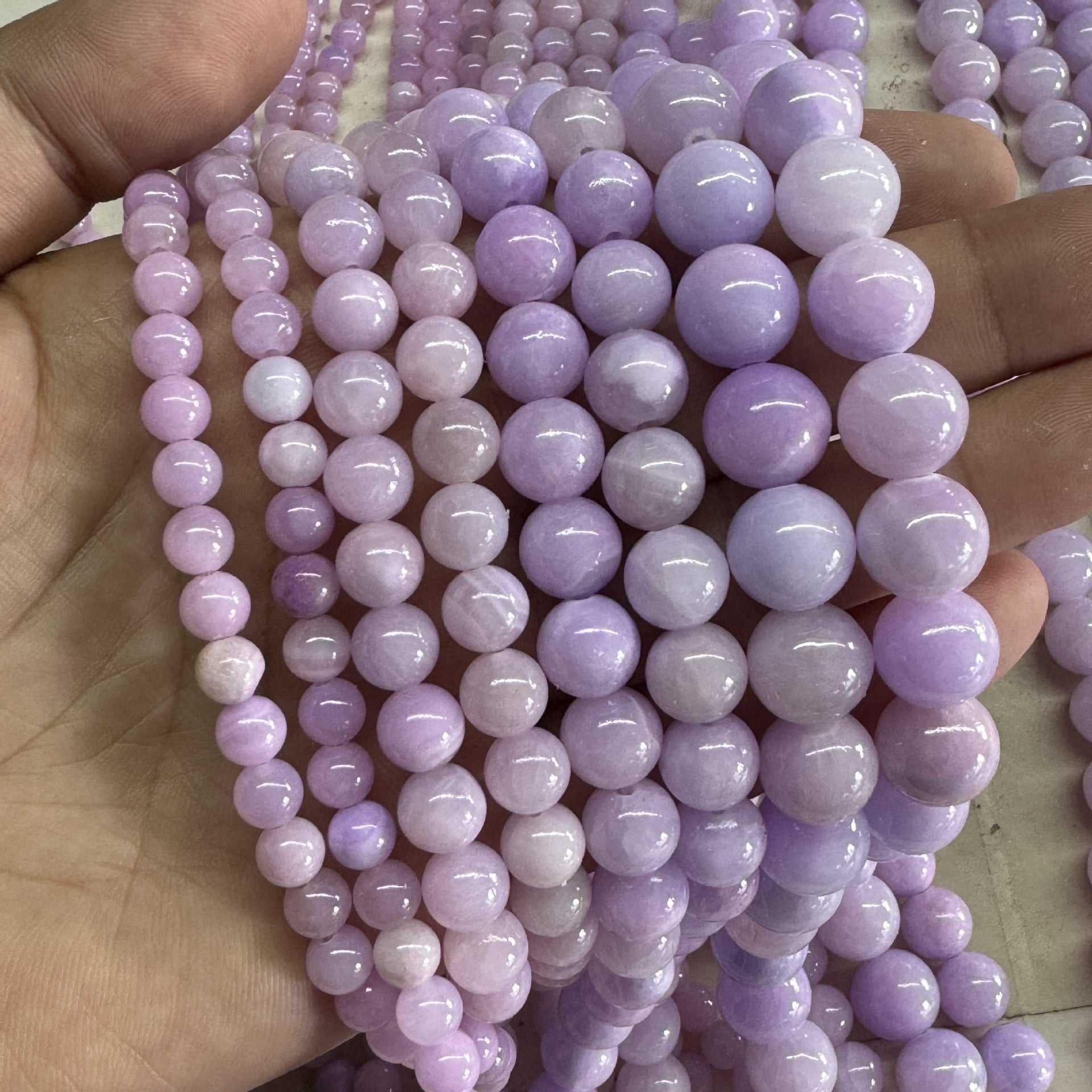 8mm purple jade beads manmade