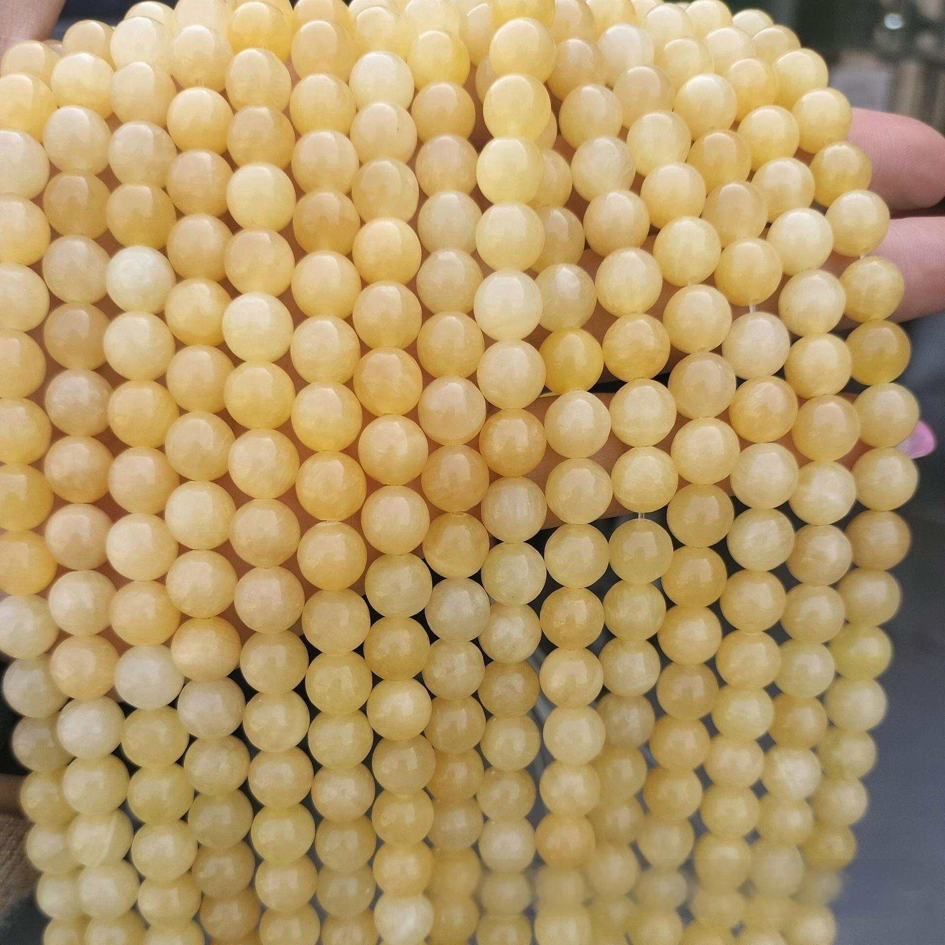 8/10mm yellow jade beads