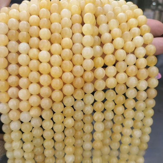 8/10mm yellow jade beads