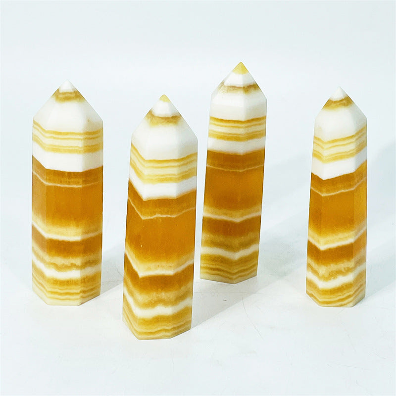 5-9cm honey calcite towers 1kg