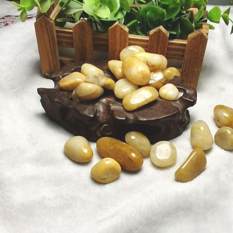 2-3cm yellow jade tumbled stones 1kg