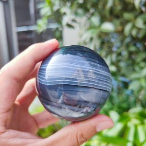 4-7cm blue agate sphere