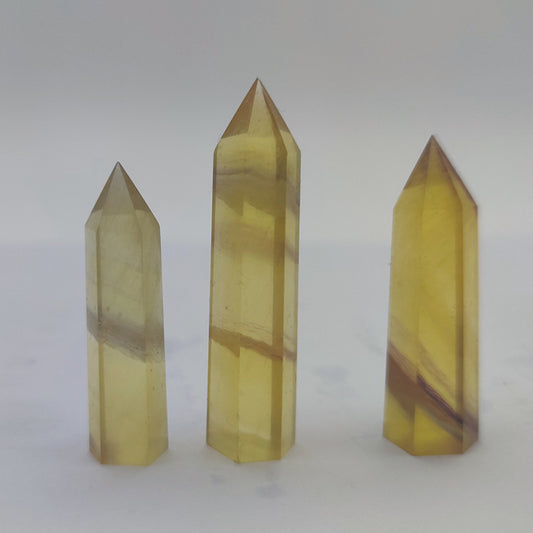 5-8cm yellow fluorite tower
