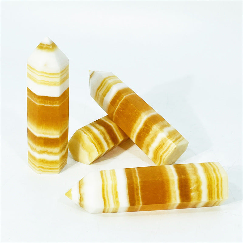 5-9cm honey calcite towers 1kg