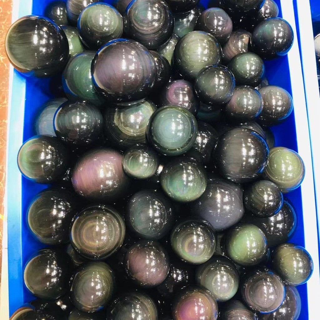 3-7cm rainbow obsidian sphere 1kg