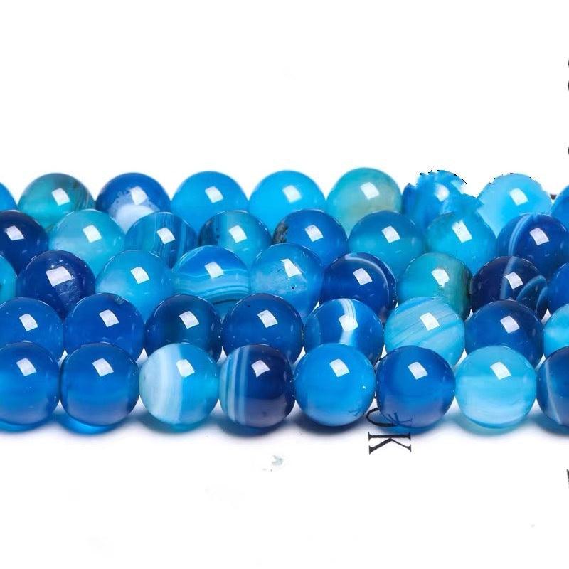 8/10mm blue agate beads