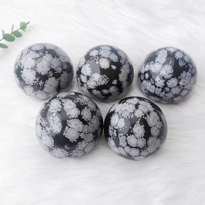 5-7cm snowflake obsidian sphere 1kg