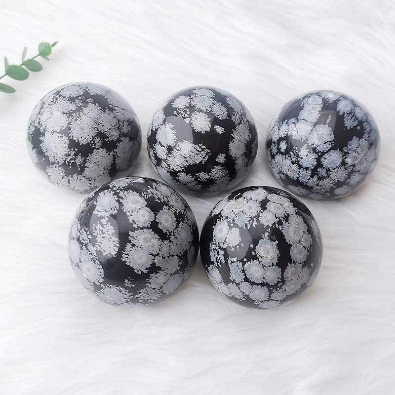 5-7cm snowflake obsidian sphere 1kg