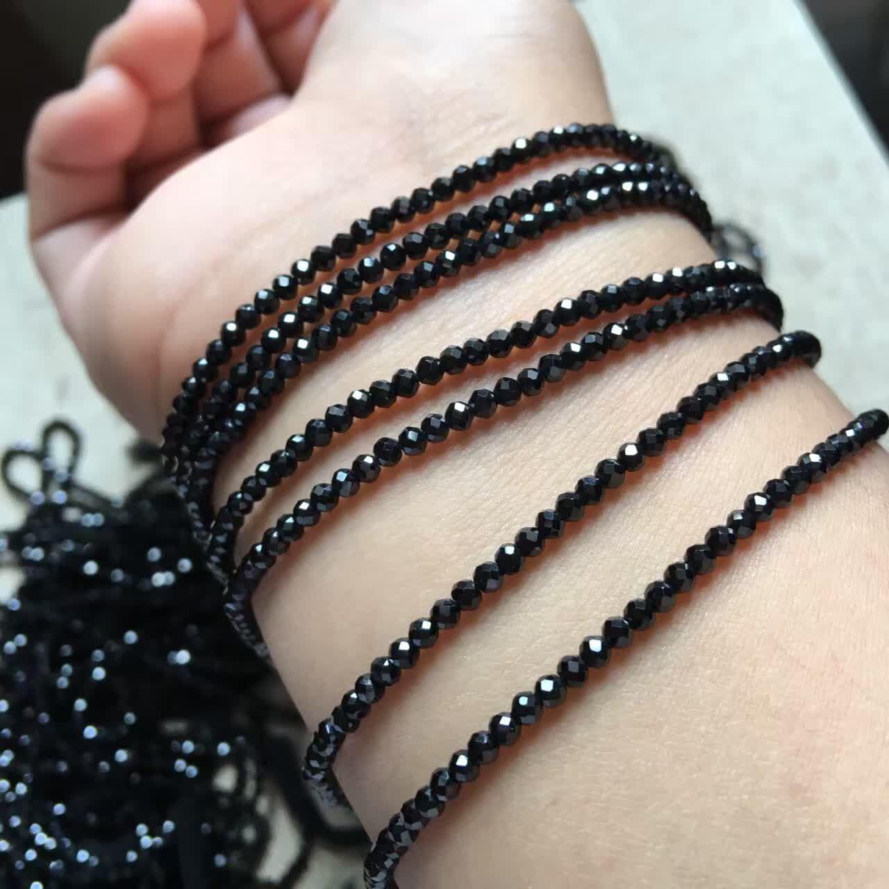 4mm black spinel beads