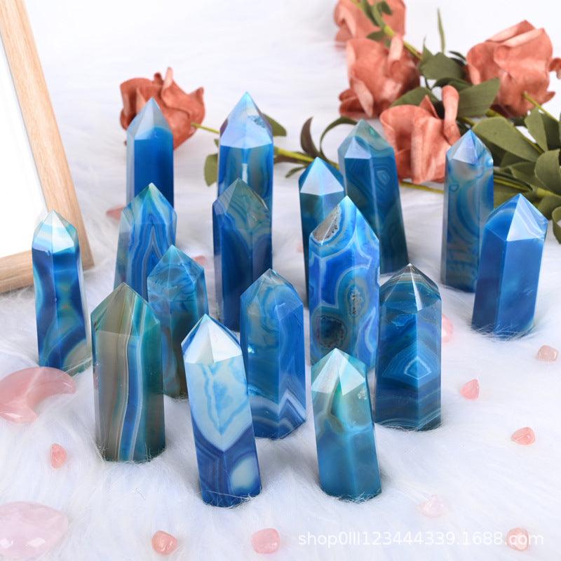 6-9cm blue agate tower 1kg
