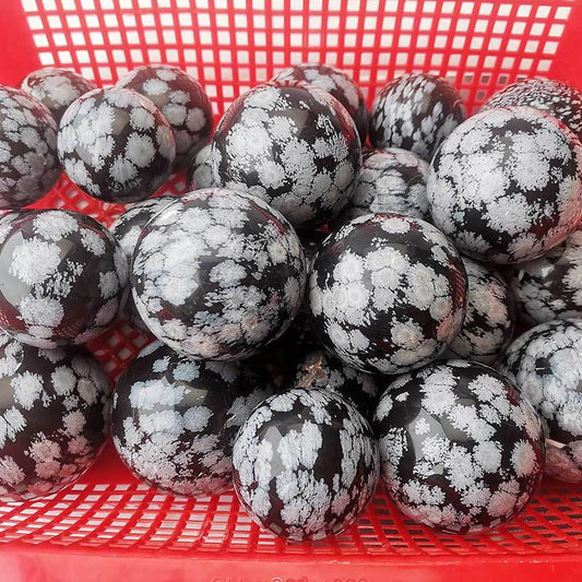 5-7cm snowflake obsidian sphere 1kg