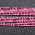 3mm pink tourmaline beads