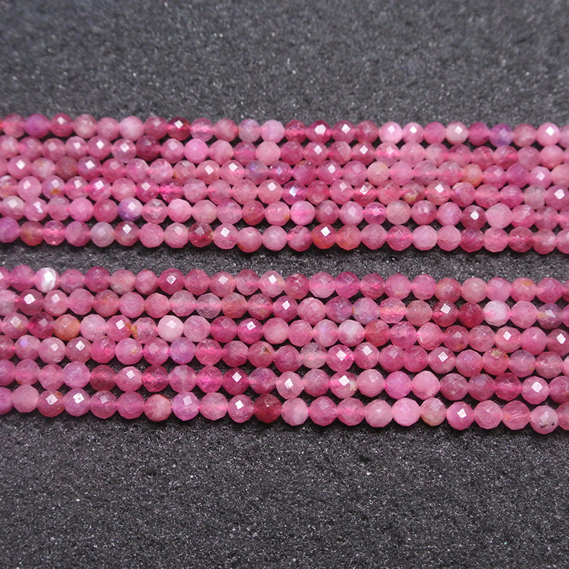 3mm pink tourmaline beads