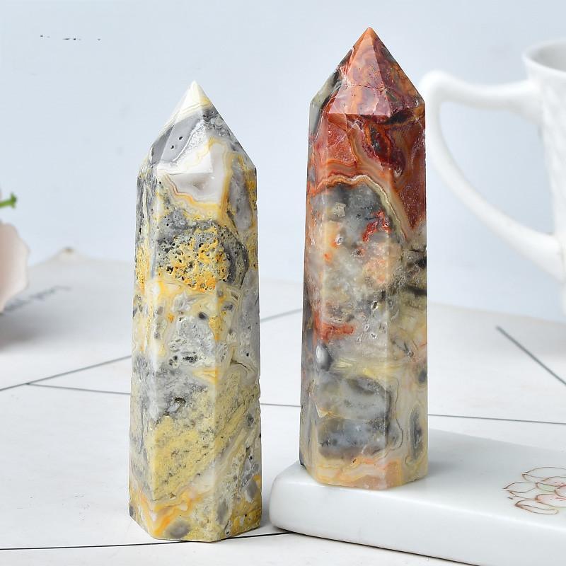 5-9cm Crazy Lace Agate tower 1kg
