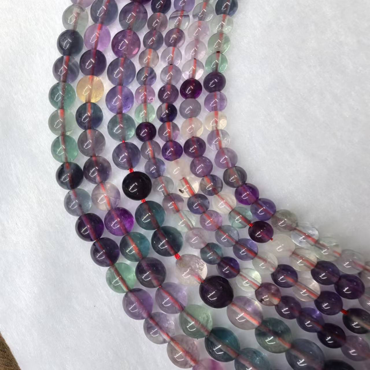 8mm rainbow fluorite beads