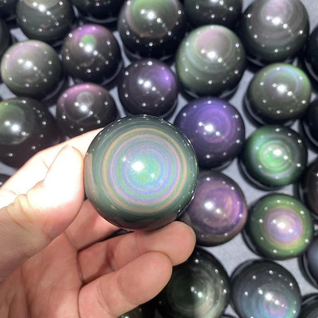 3-7cm rainbow obsidian sphere 1kg