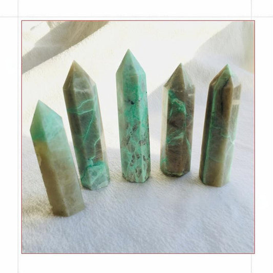 4-8cm green moonstone tower 1kg