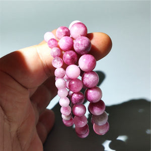 8mm pink tourmaline bracelet manmade