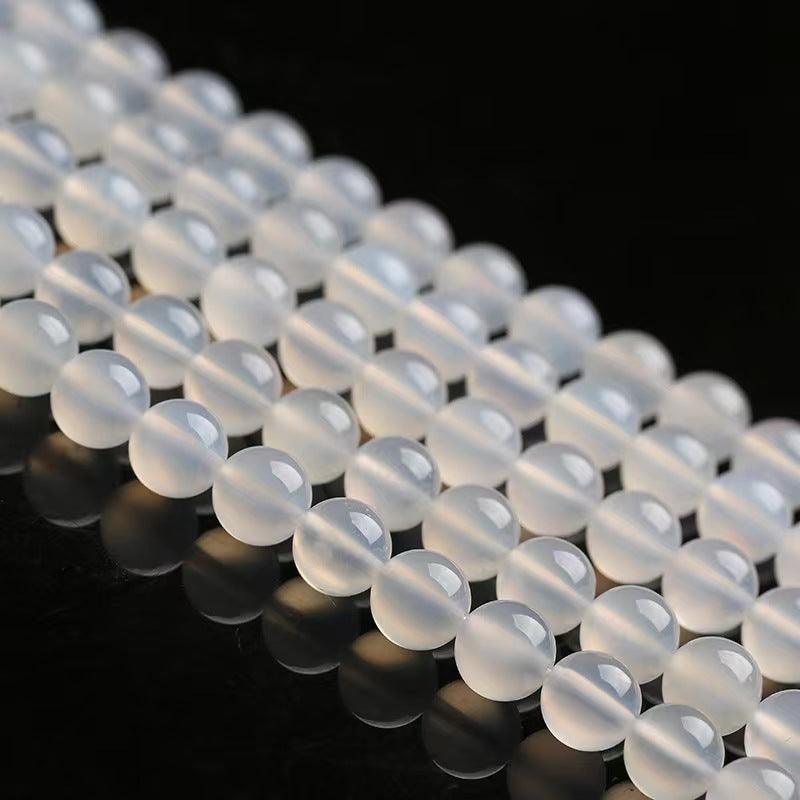 8mm white agate beads