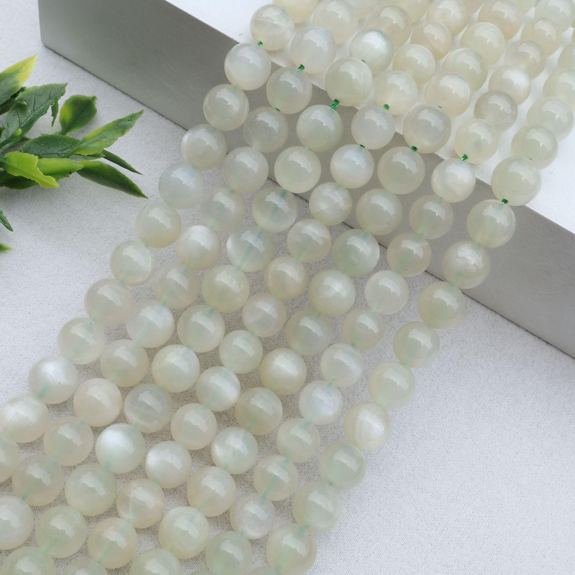 8mm green moonstone beads