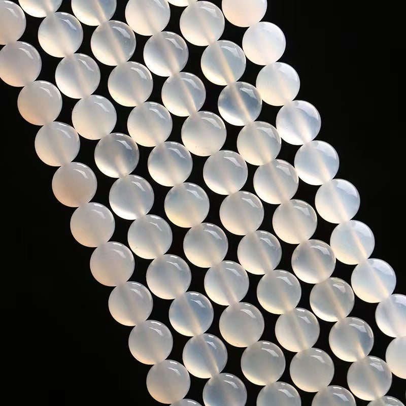 8mm white agate beads