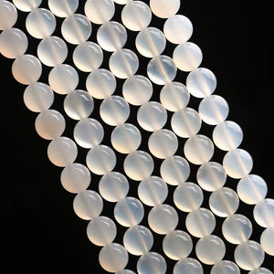 8mm white agate beads