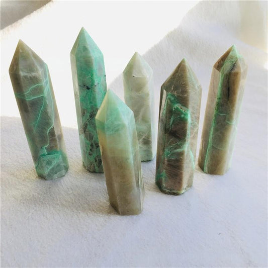 4-8cm green moonstone tower 1kg