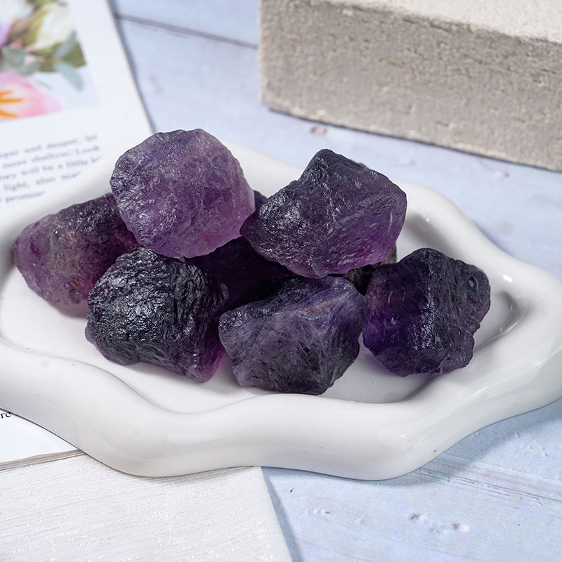 2-4cm rough purple fluorite