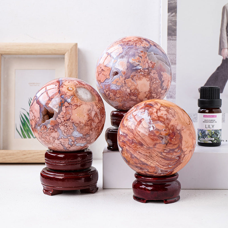6-8cm pink agate sphere 1kg