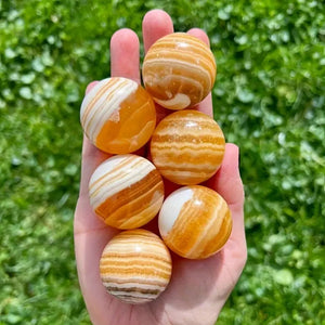 4-7cm honey calcite sphere 1kg