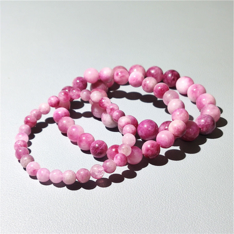 8mm pink tourmaline bracelet manmade
