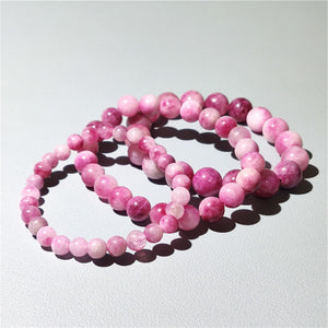 8mm pink tourmaline bracelet manmade