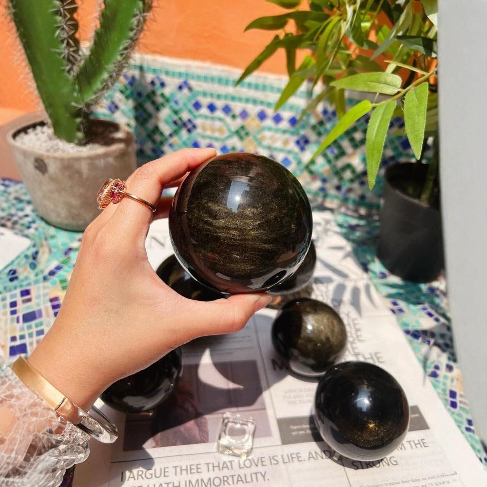 4-7cm gold obsidian sphere 1kg