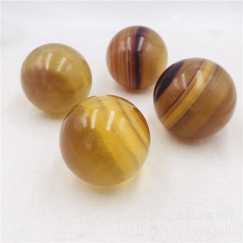 4-7cm yellow fluorite sphere