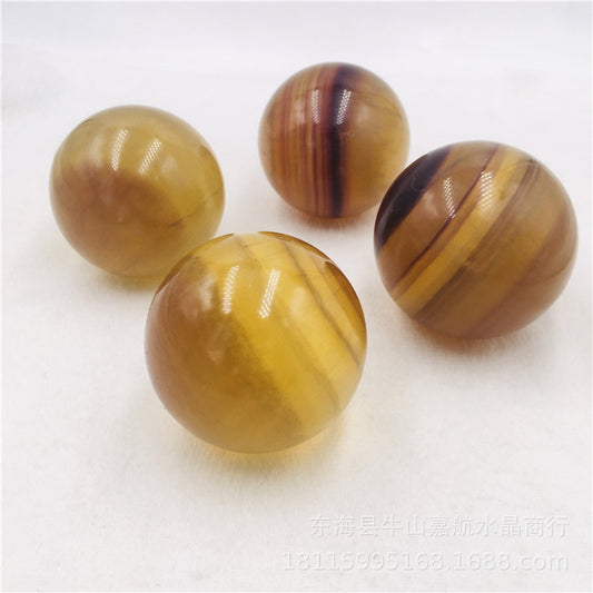 4-7cm yellow fluorite sphere