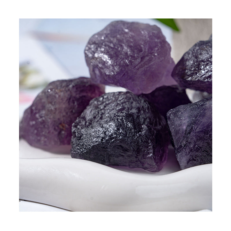 2-4cm rough purple fluorite