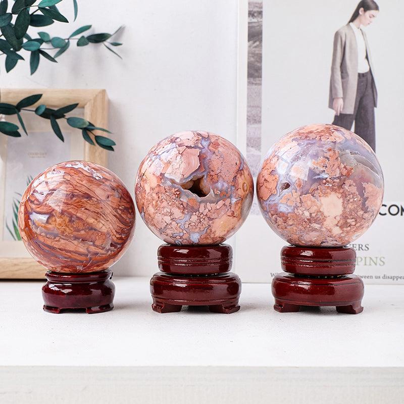 6-8cm pink agate sphere 1kg