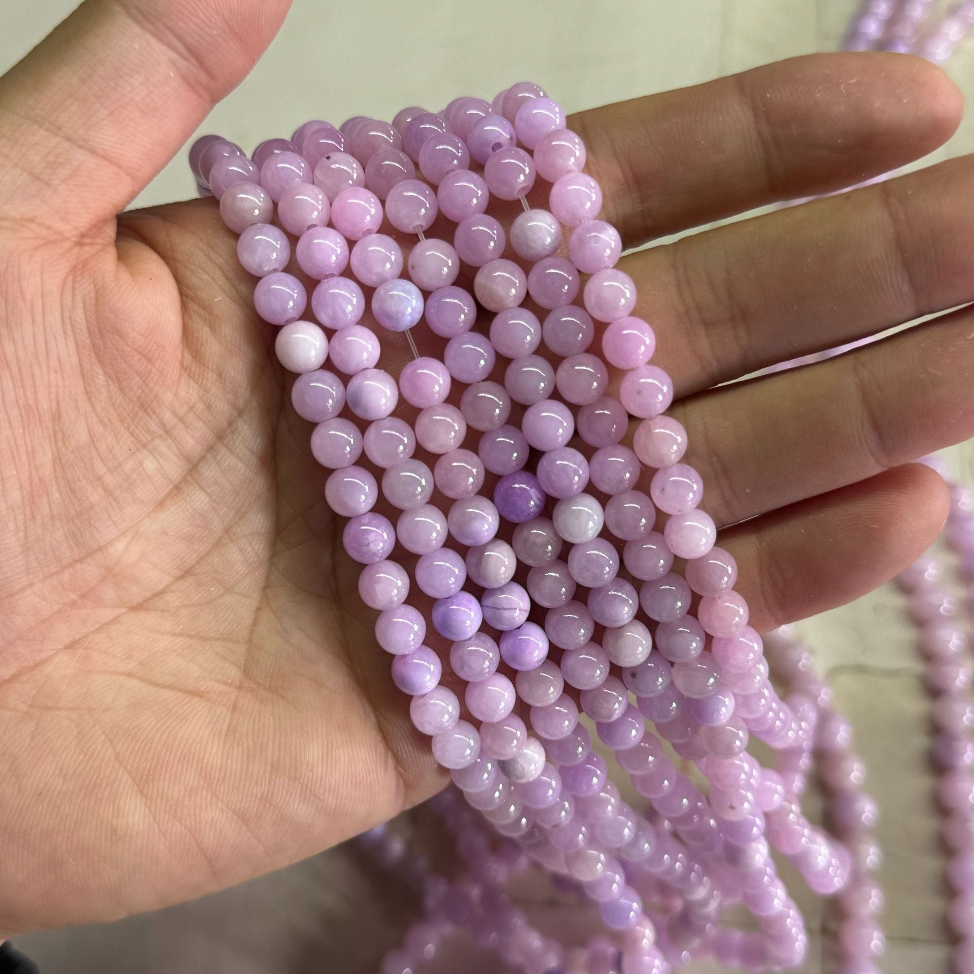 8mm purple jade beads manmade