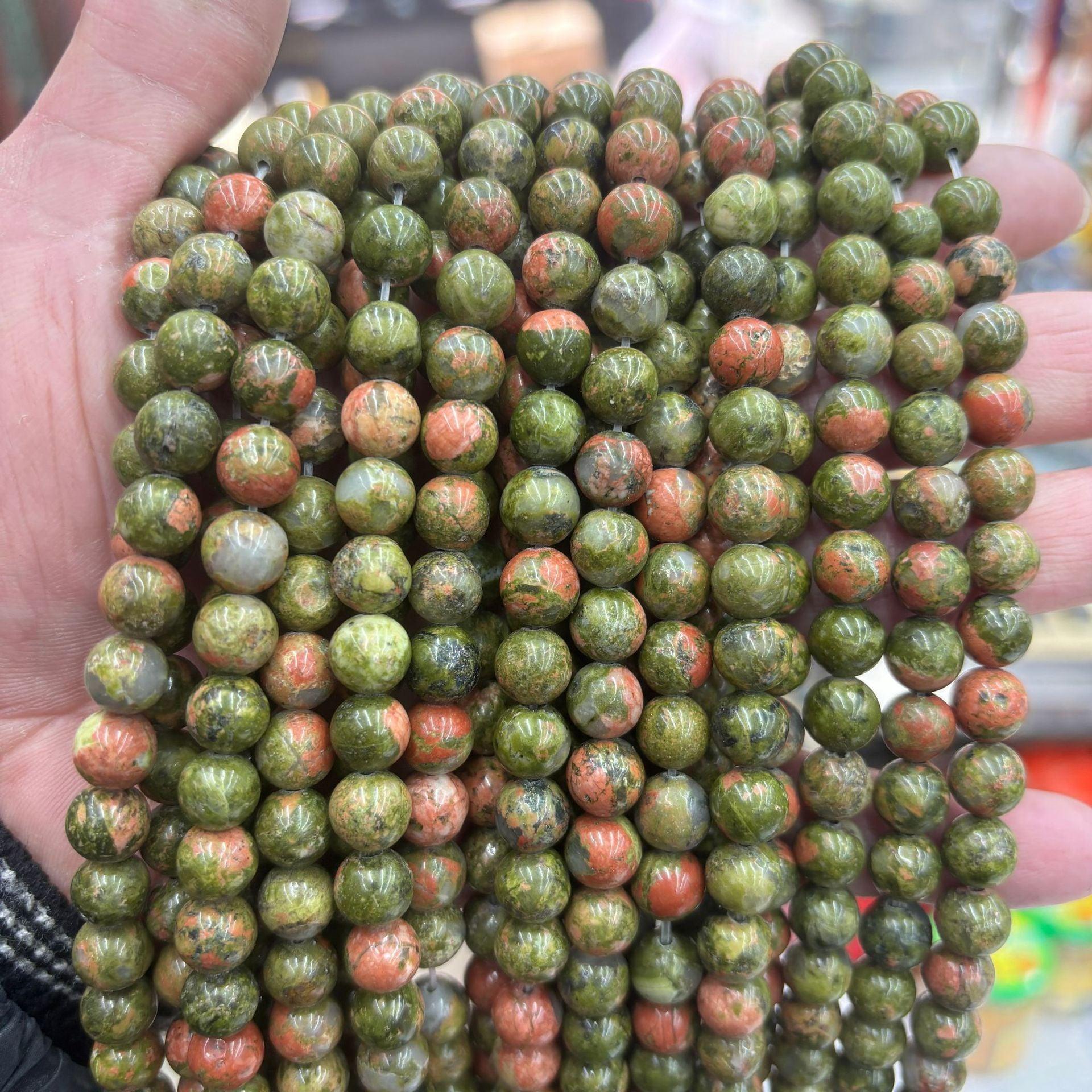 8mm unakite beads