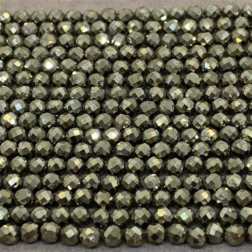 4mm pyrite beads