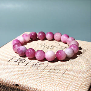 8mm pink tourmaline bracelet manmade