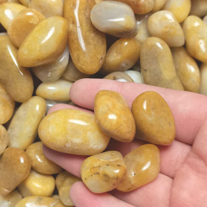 2-3cm yellow jade tumbled stones 1kg